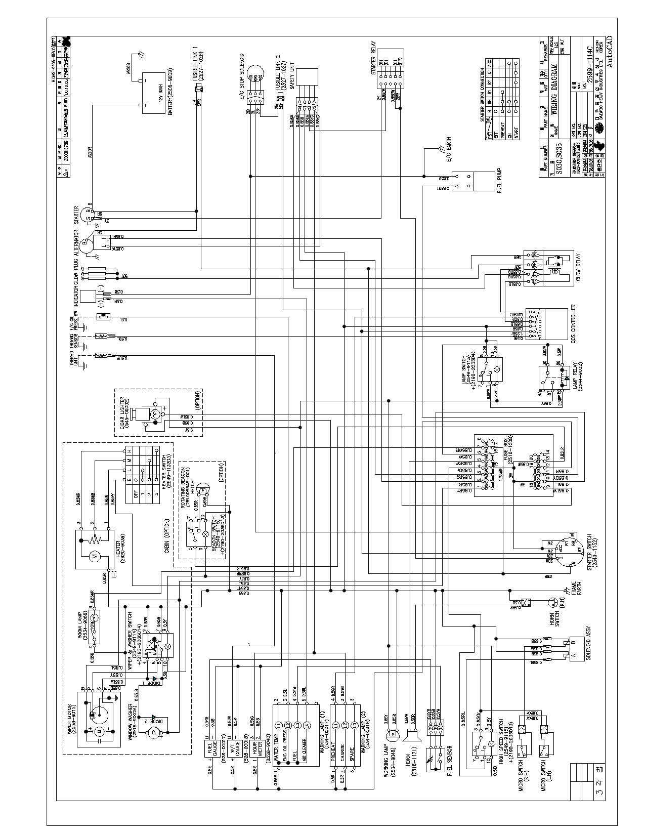 S030P ELECTRICAL CIRCUIT DIAGRAM Schematic Daewoo Doosan